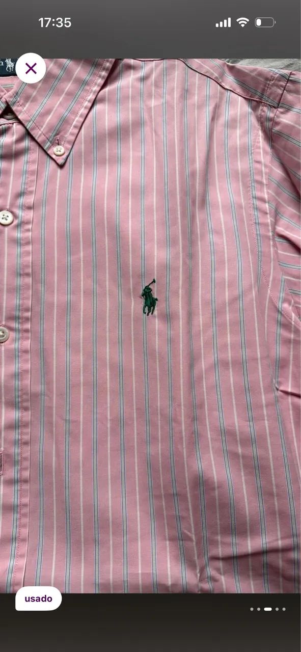 Camisa Ralph Lauren Rosa masculino M - Foto 3