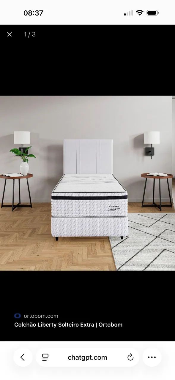 Cama box e colchão Liberty Ortobom