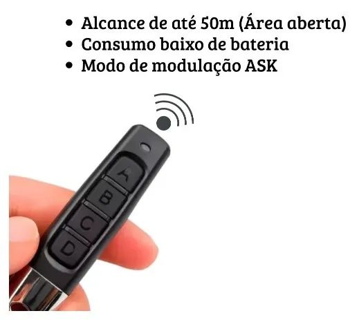 Controles Remotos Universal Portão Eletronico 433mhz Preto - Foto 3