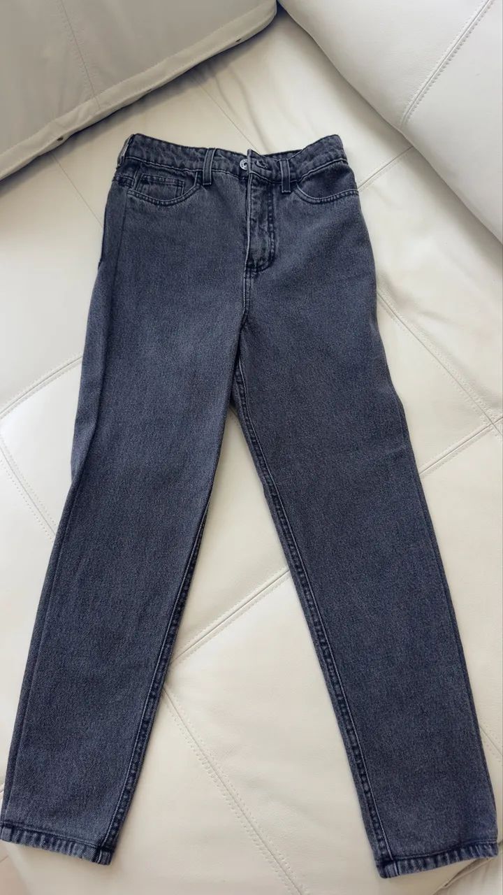 Calça jeans andira reta preta 36 - Foto 2
