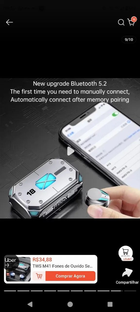 Fone Bluetooth M41 Sem Fio Estéreo Graves Potentes Android iPhone - Foto 5