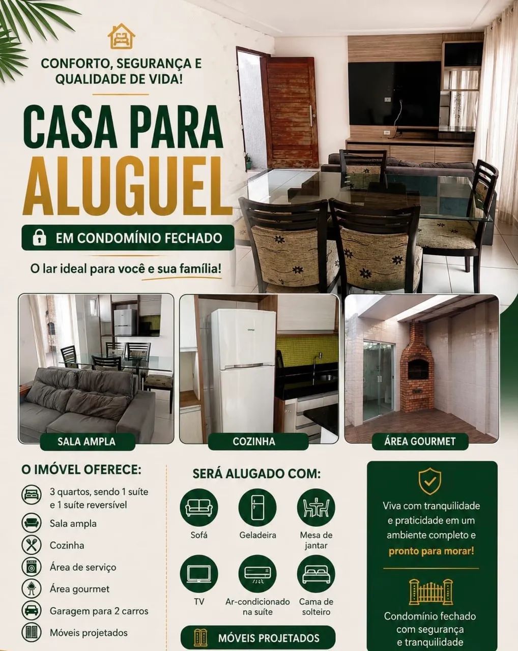 ALUGADA Casa em condomínio mobiliada 