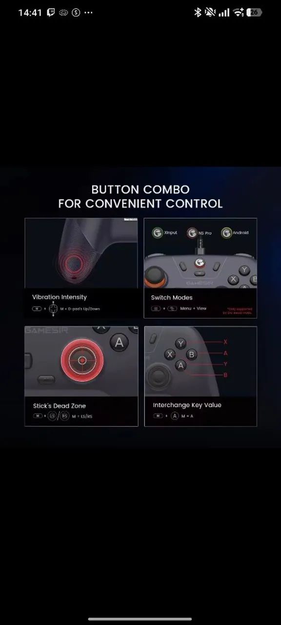 Controle sem fio Gamesir hall efect 3 em 1 - Foto 4