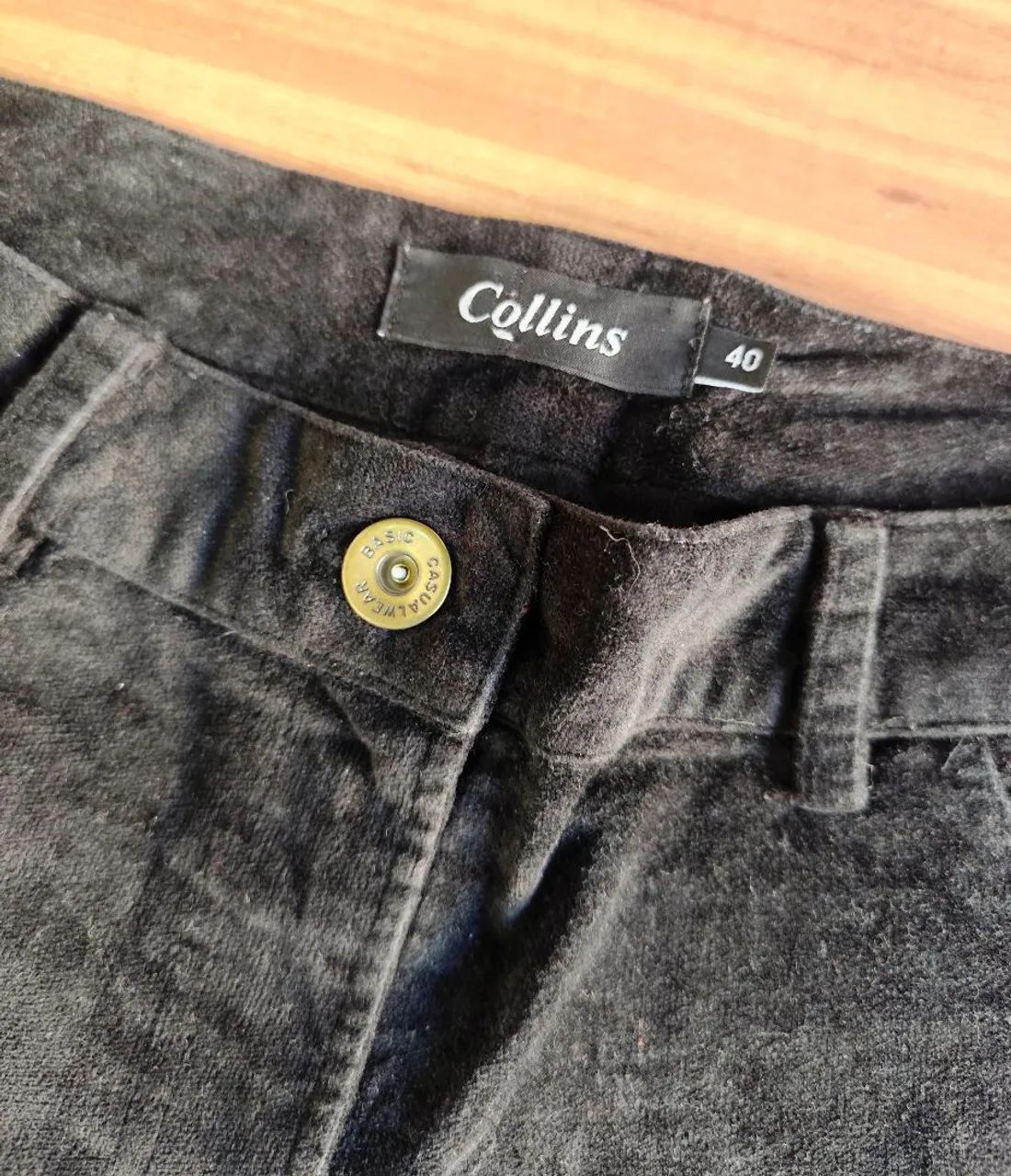 Calça collins veludo preta 40 - Foto 2