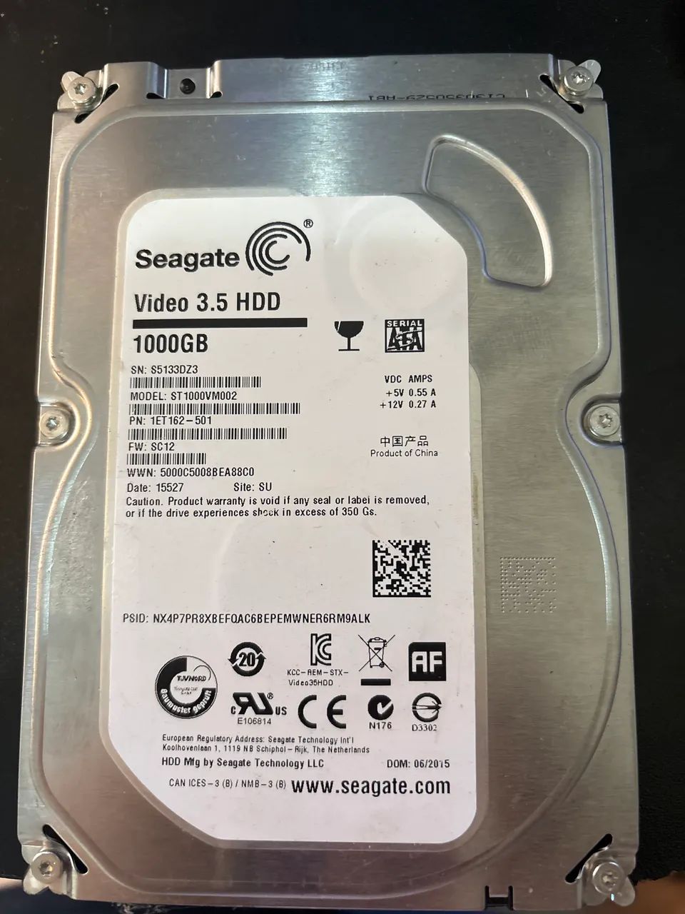Hd 1 tb 3,5 Seagate