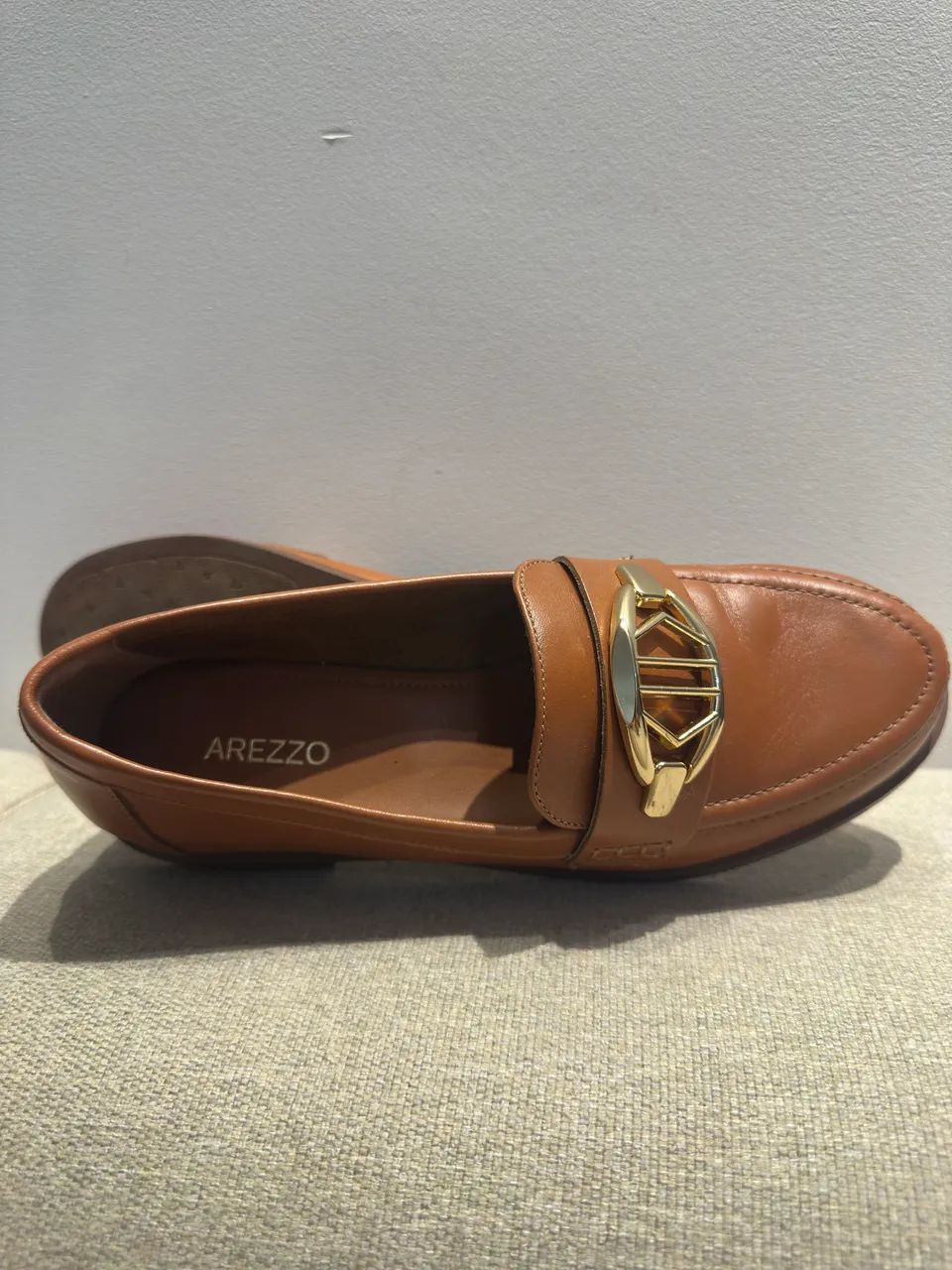 mocassim arezzo marrom 35 - Foto 2