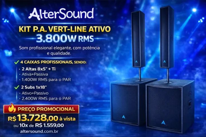 Caixas de som e Trat. Acústico. Som Line Array Sub Som Profissional Igreja Ambiente