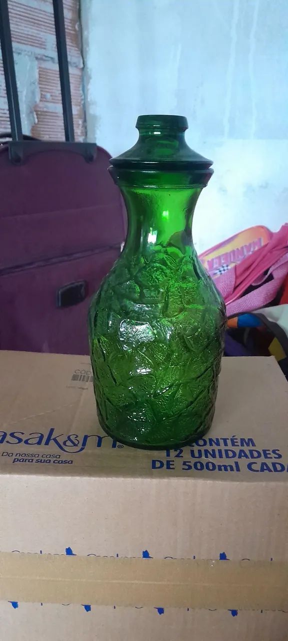 Jarra vintage verde com tampa - Foto 2