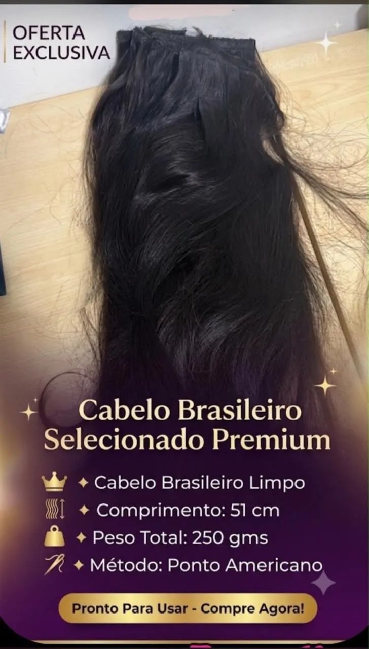 Cabelo brasileiro 50 cm  - Foto 2