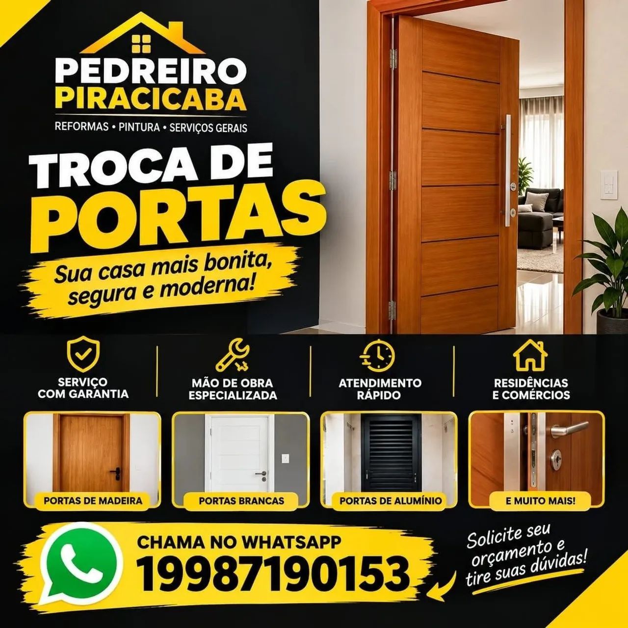 Troca de portas reforma Piracicaba 