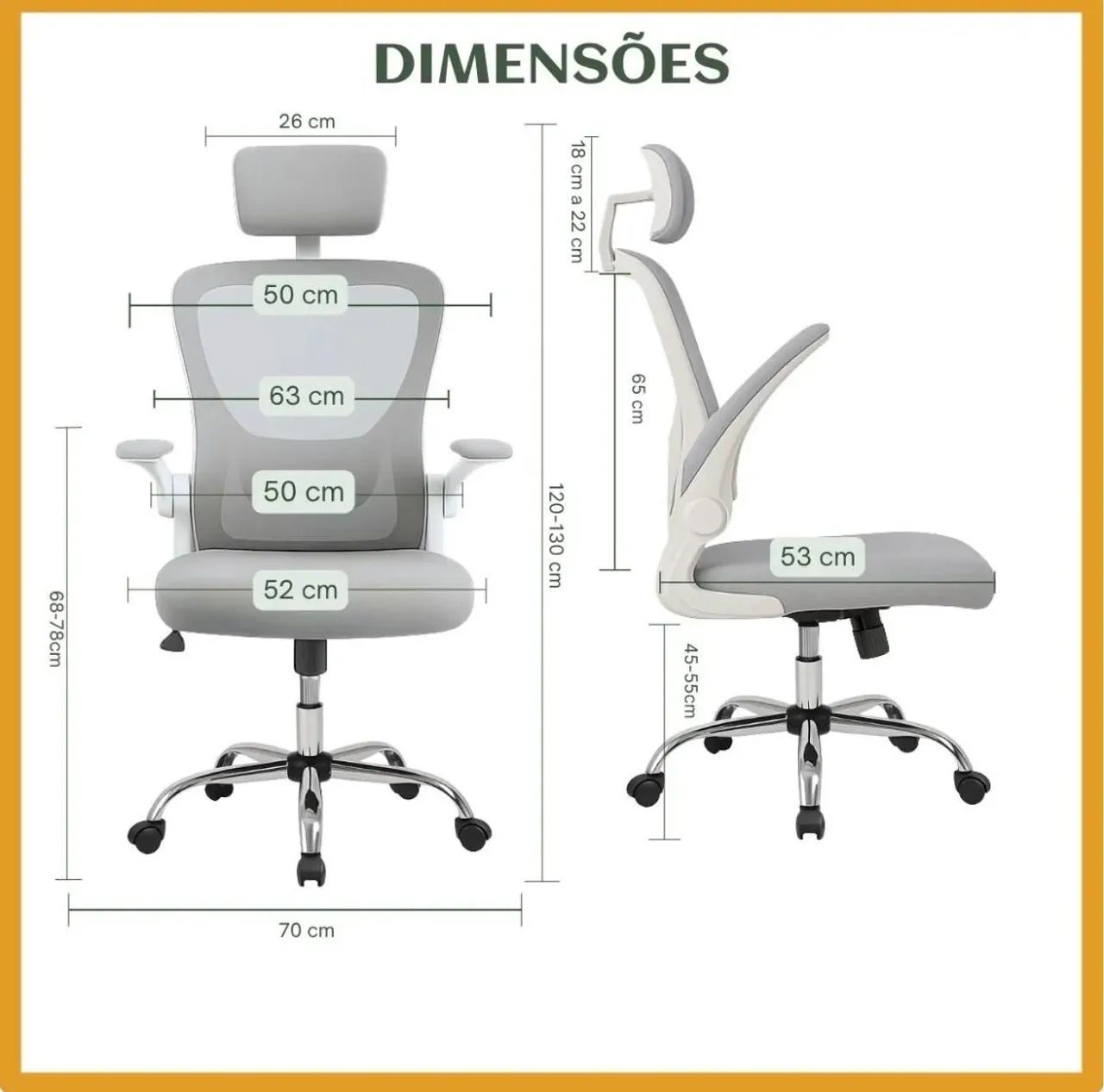 Cadeira ergonômica de escritório para trabalhar e estudar - Foto 2