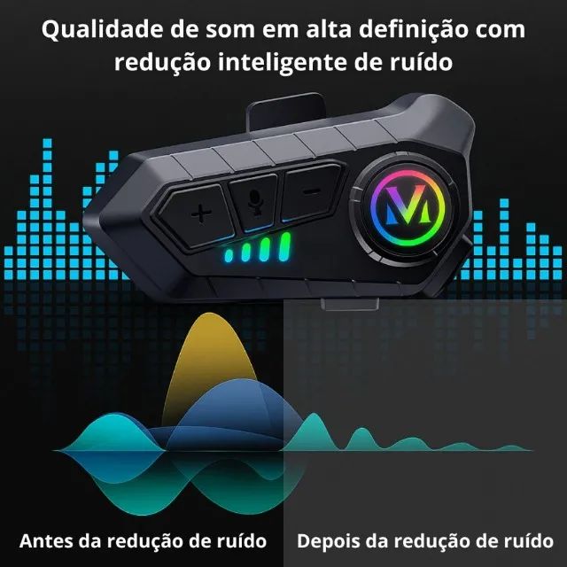 Fone de Ouvido Capacete / Moto Bluetooth - Foto 2