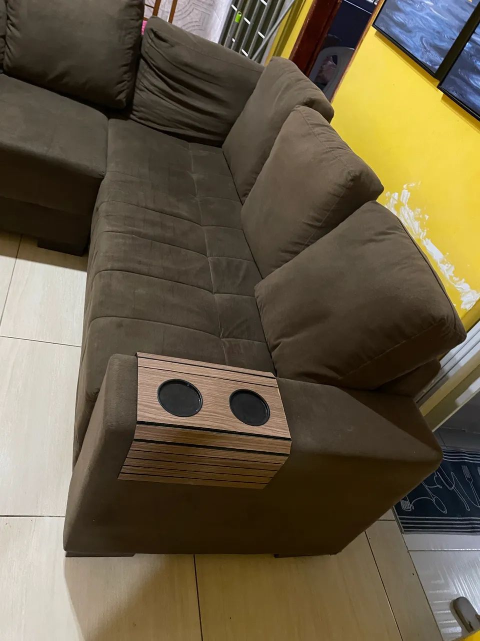 Sofá de suede com 5 lugares  - Foto 5