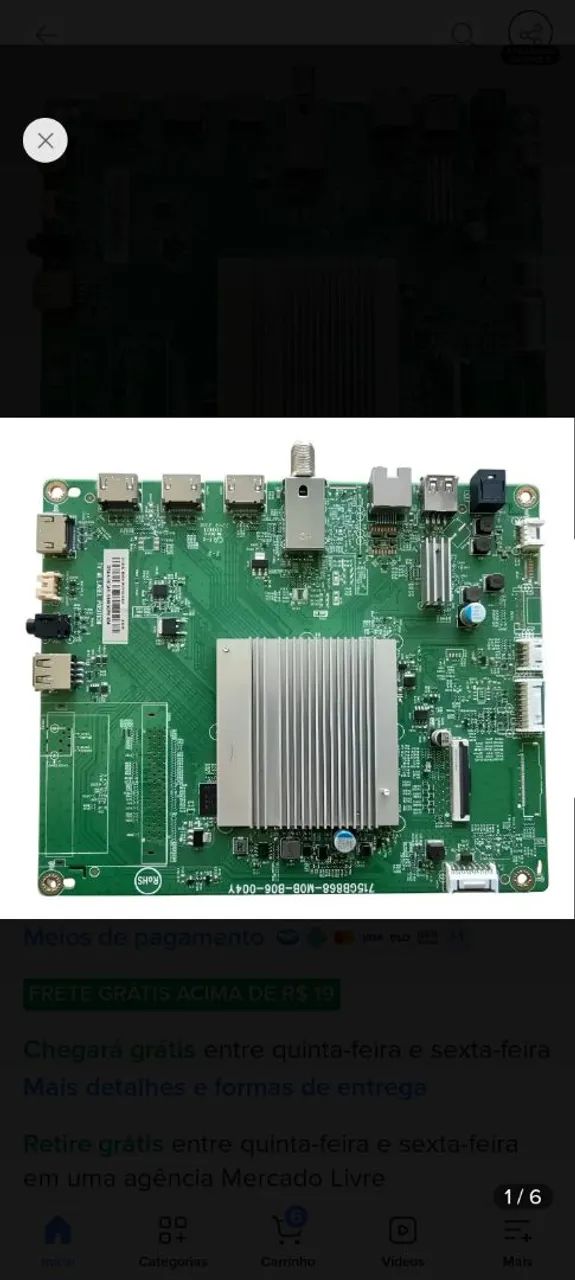 Placa Main boar usada TV Philips 65pug7406/78