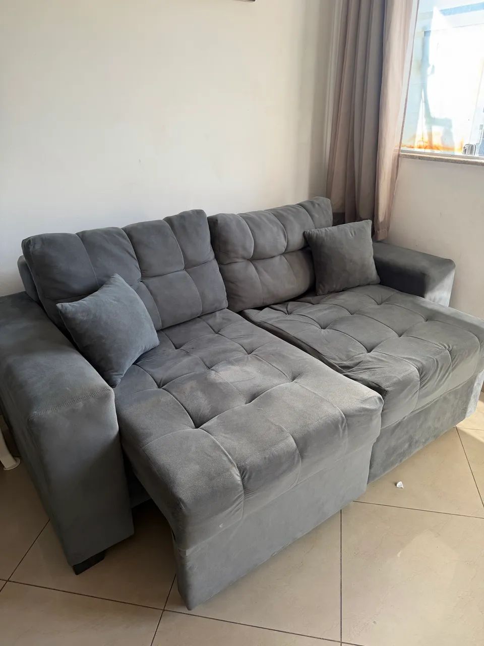 Vendo sofá retrátil cinza  - Foto 3