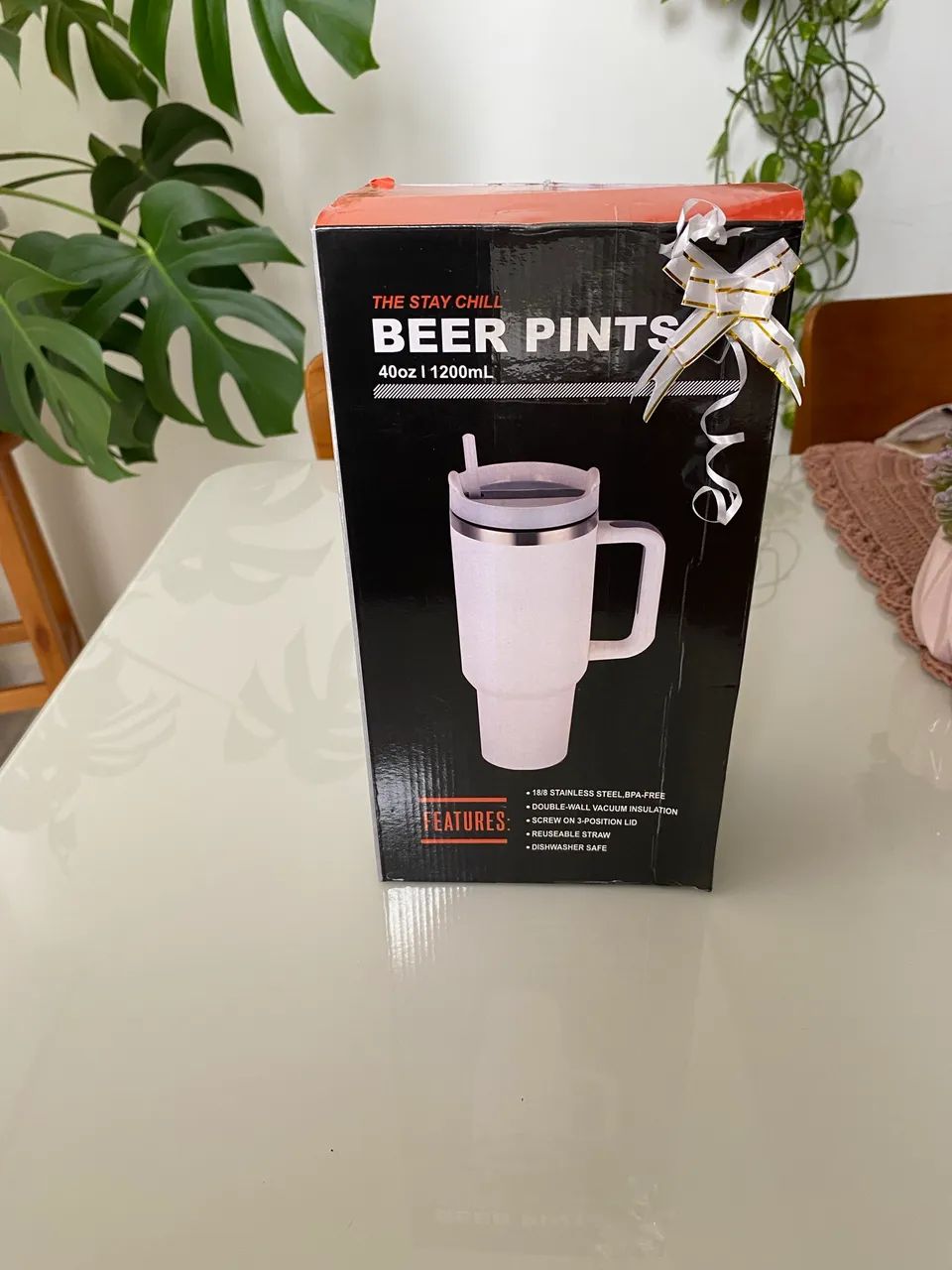 Copo térmico 1200mL com tampa e canudo 