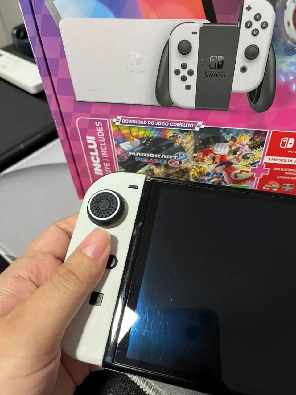 Nintendo Switch OLED + Capa protetora + Caixa e Nota Fiscal - Foto 5
