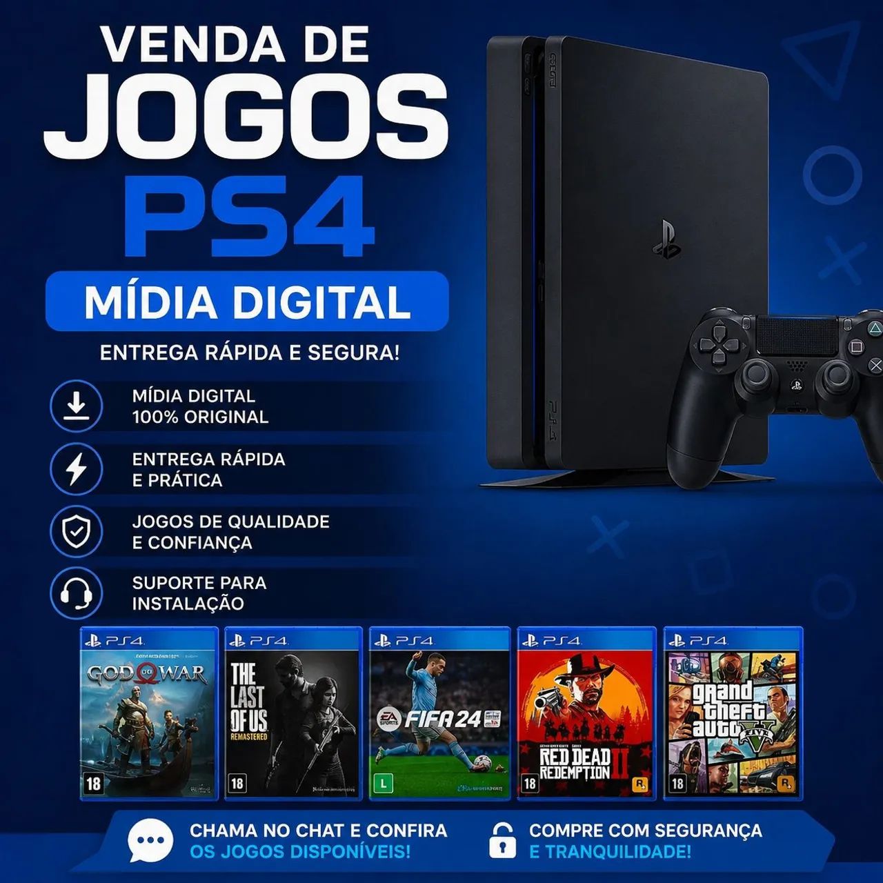 JOGOS DE PS4, PS5 E XBOX- MÍDIA DIGITAL