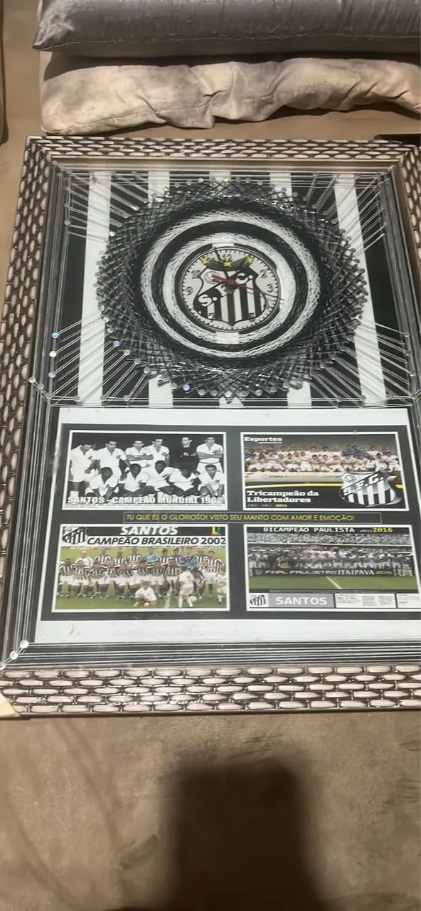 Relógio parede artesanal Santos 