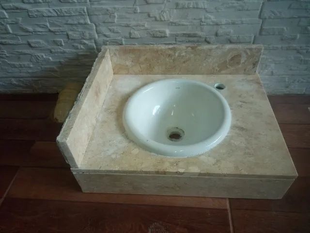Beige Marble Bathroom Sink