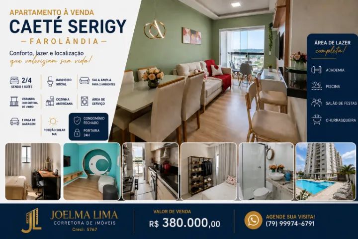 Apartamento 2/4 no Residencial Caeté Serigy - Farolândia