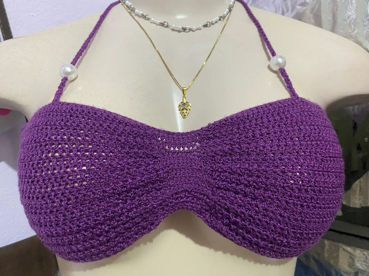 Cropped de crochet 
