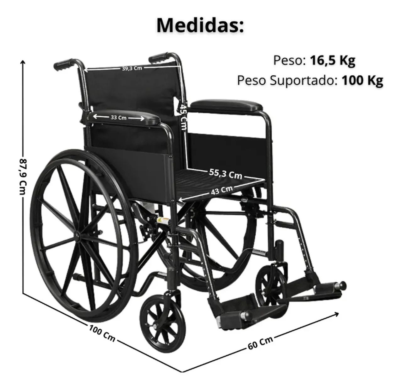 Cadeira de rodas nova, na caixa lacrada - Foto 3