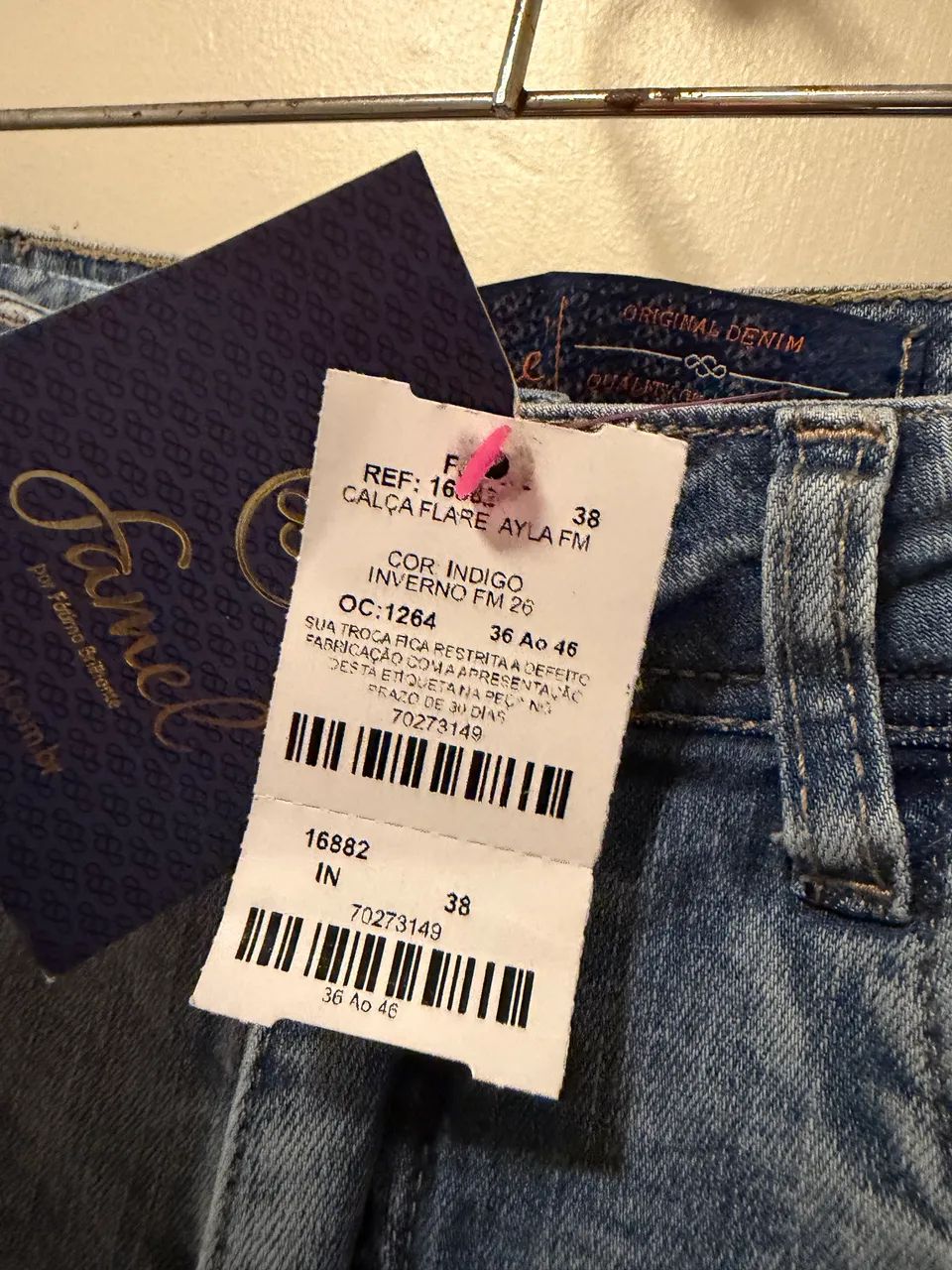 Calça Flare Jeans Famel 38 - Foto 4