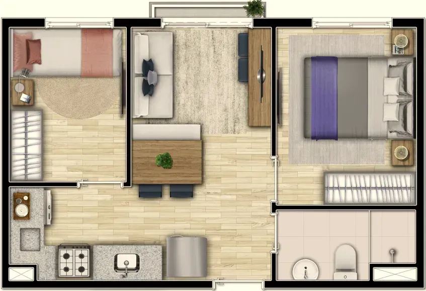 PLANTA 33m²