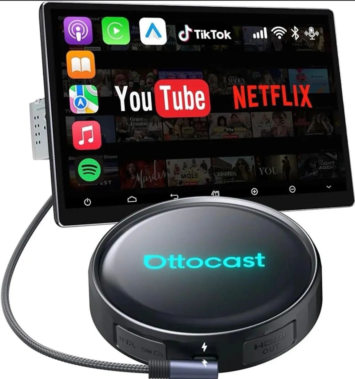 TV Box Para Carro - Ottocast P3 Pro Air Box Carplay - 128GB/8GB