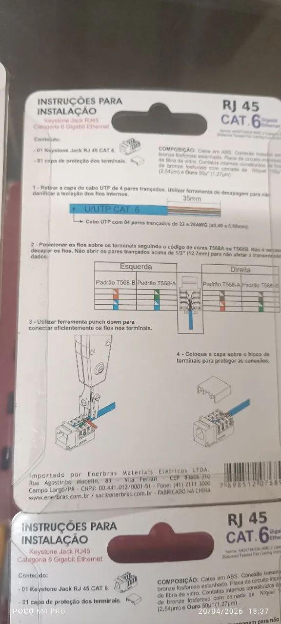 Conector rj 45 cat 5 e cat 6 - Foto 4