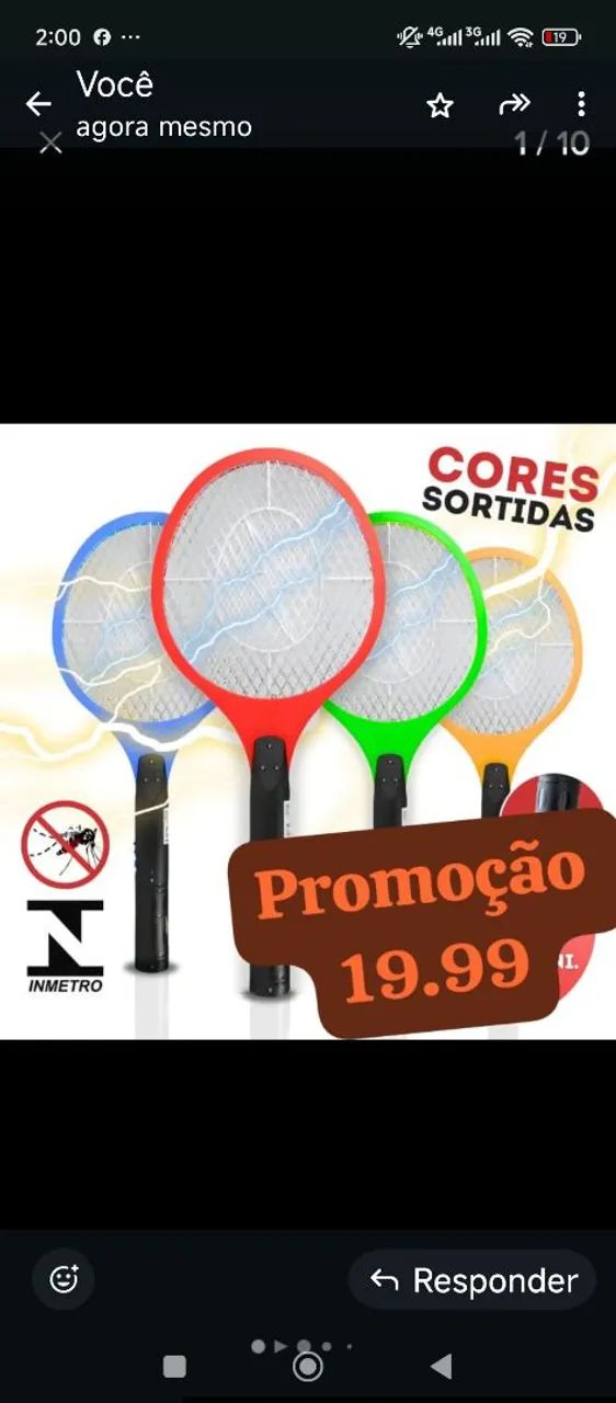 Raquete elétrica recarregável 19.99