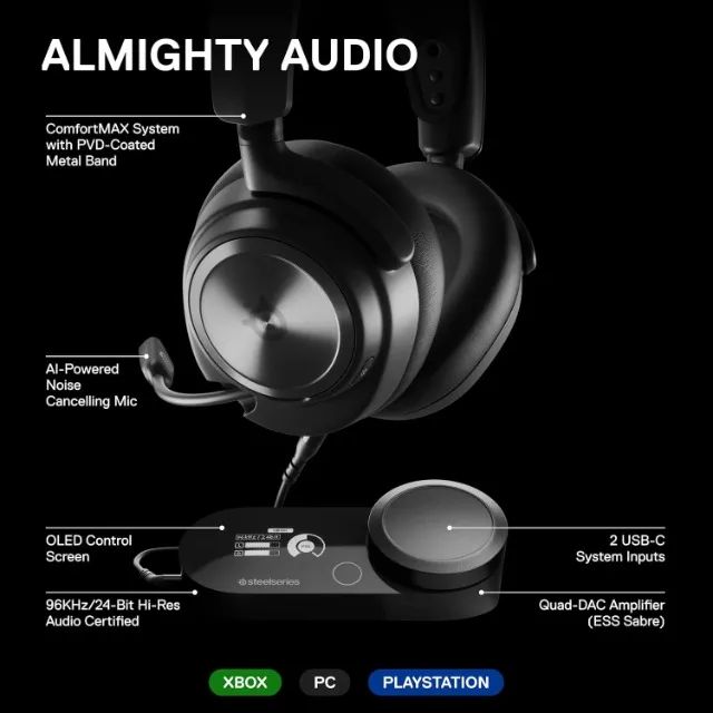 Headset Steelseries Arctis Nova Pro Xbox Hi-Fi Premium, Xbox Series X|S, PC, PS5, PS4, Nin - Foto 2