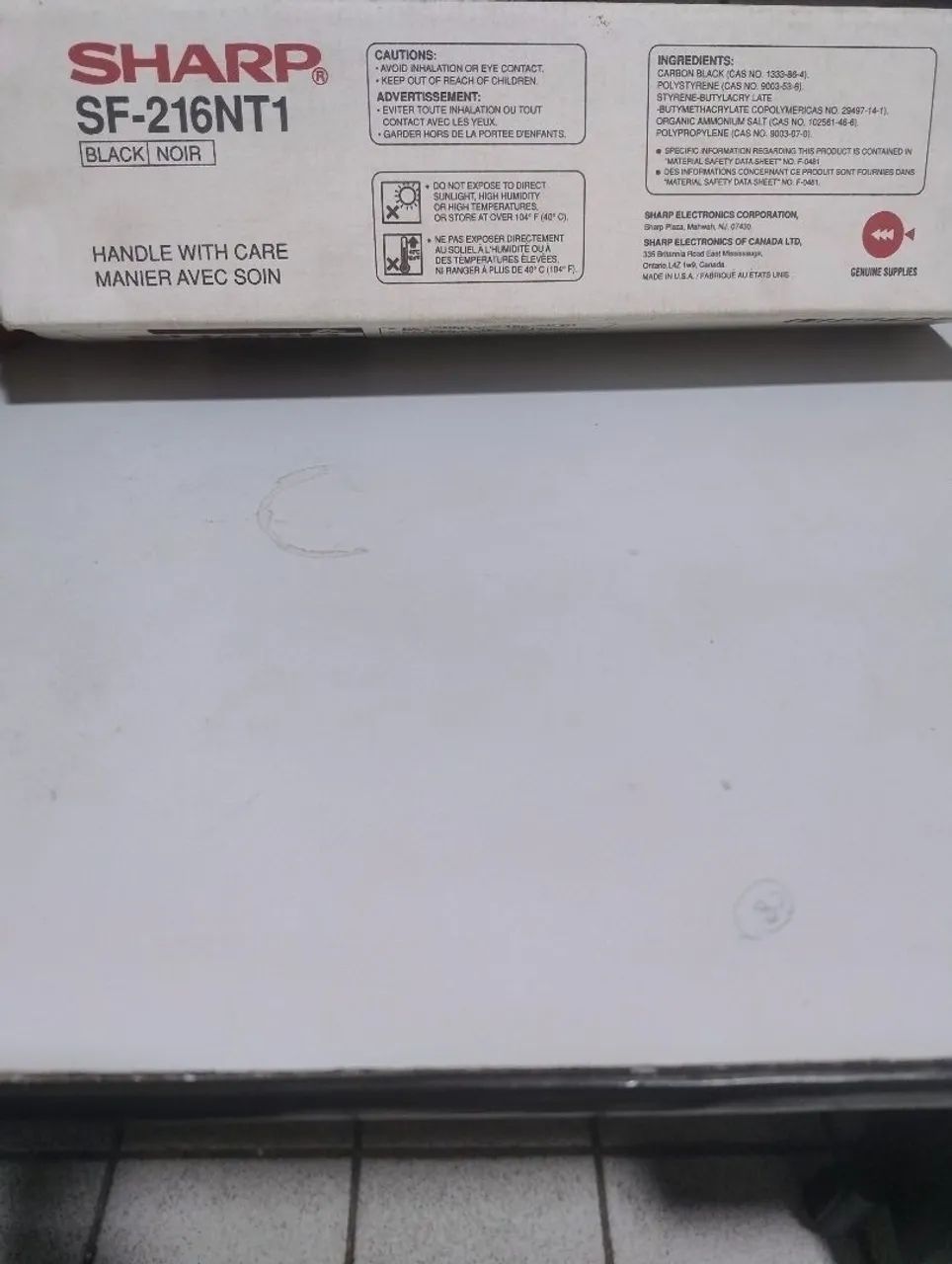 Cartucho de toner copiadora Sharp SF216NT