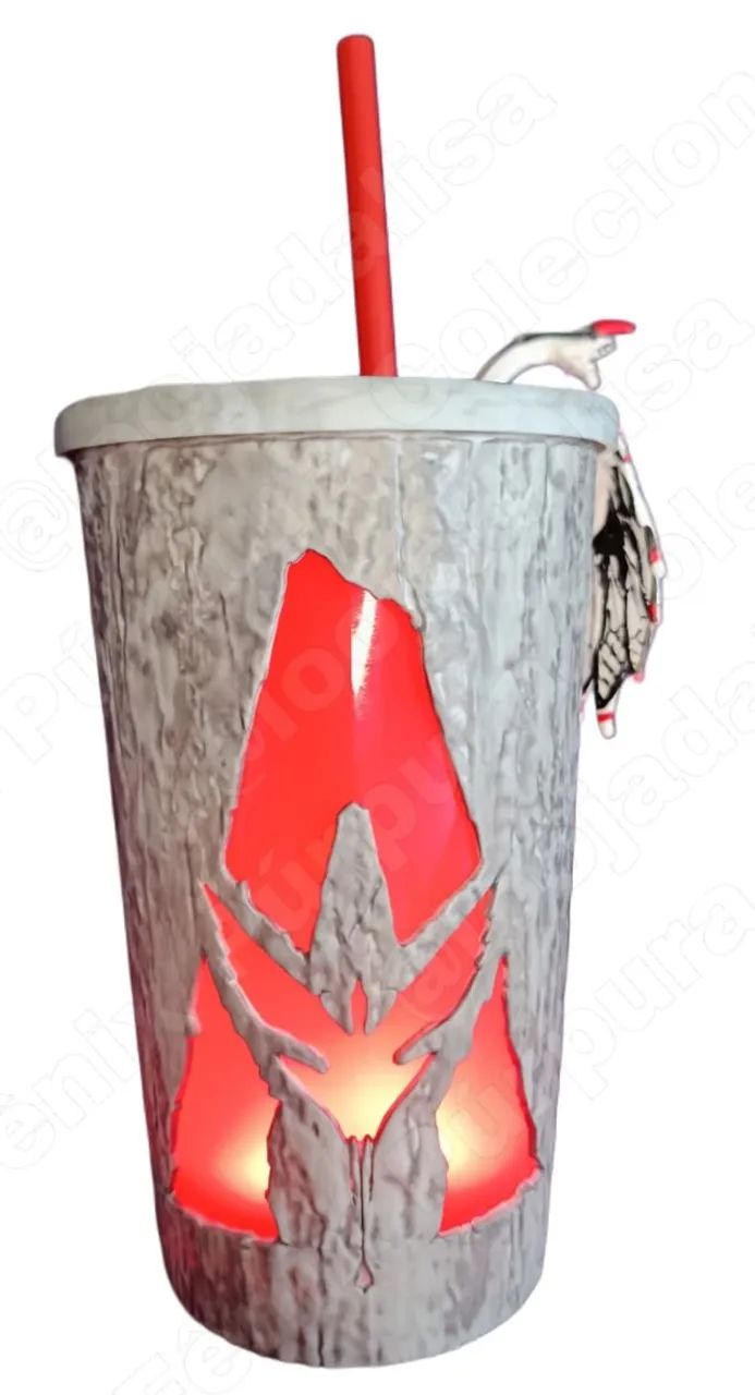 Copo Com Led Avatar Fogo e Cinzas Cinemark Versão Cinza Banshee Ikran Disney Original Novo