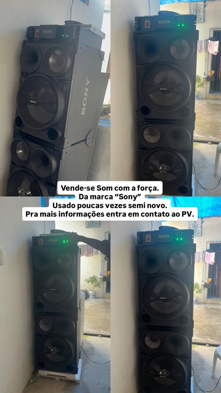 Vende-se caixas de som junto com a força da marca Sony.