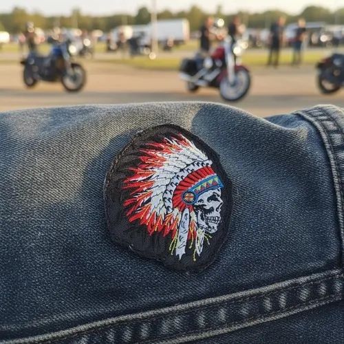 Conjunto Patch Bordado Indio Caveira Red Skin - Foto 2