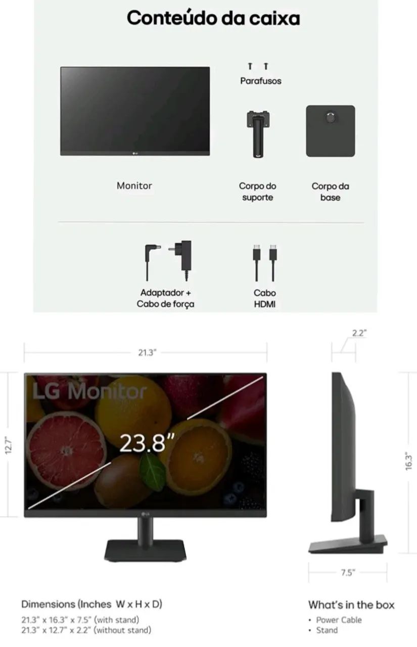 Monitor Gamer 24'' LGSM500B - Foto 4