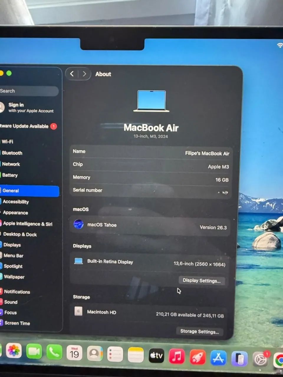 Macbook Air M3 13,6 Polegadas 16gb Ram 256gb SSD Cinza - Com Nota Fiscal - Foto 5