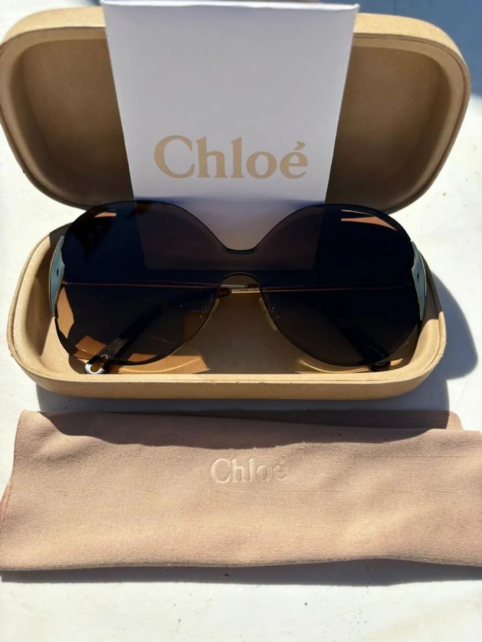 Oculos de sol chloe feminino marrom degrade  - Foto 3