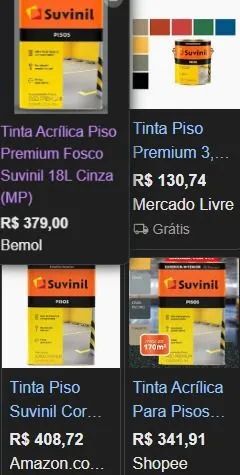 TINTAS SUVINIL PISOS 18L (Cinza) - Foto 2