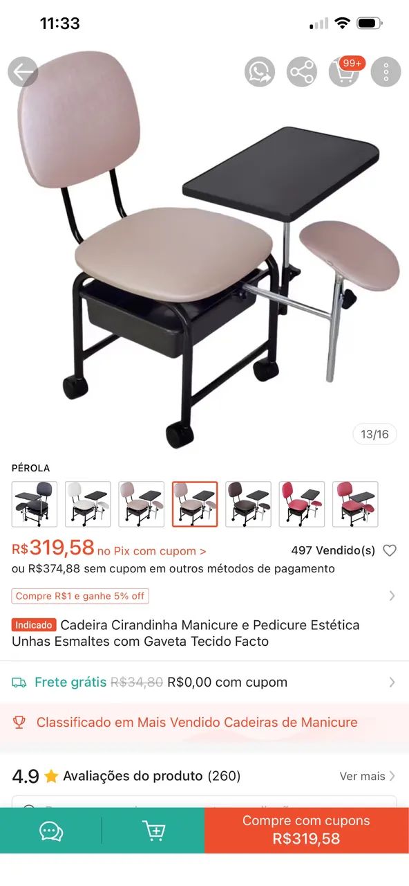 Cadeira manicure e pedicure - Foto 2