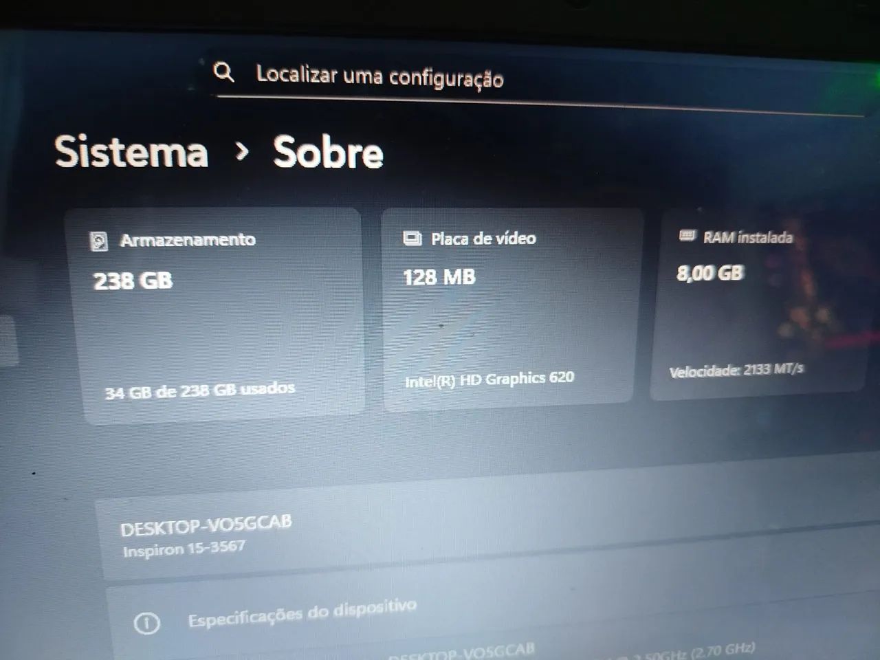 Notebook dell Inspiron 15 3567 i5 8gb ram touchscreen - Foto 4