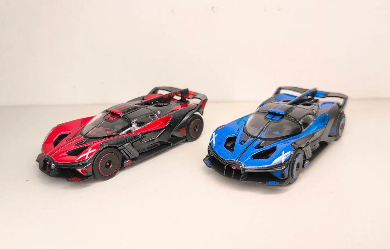 Dupla Bugatti Bolide Bburago 1:64 tamanho Hotwheels  - Foto 2