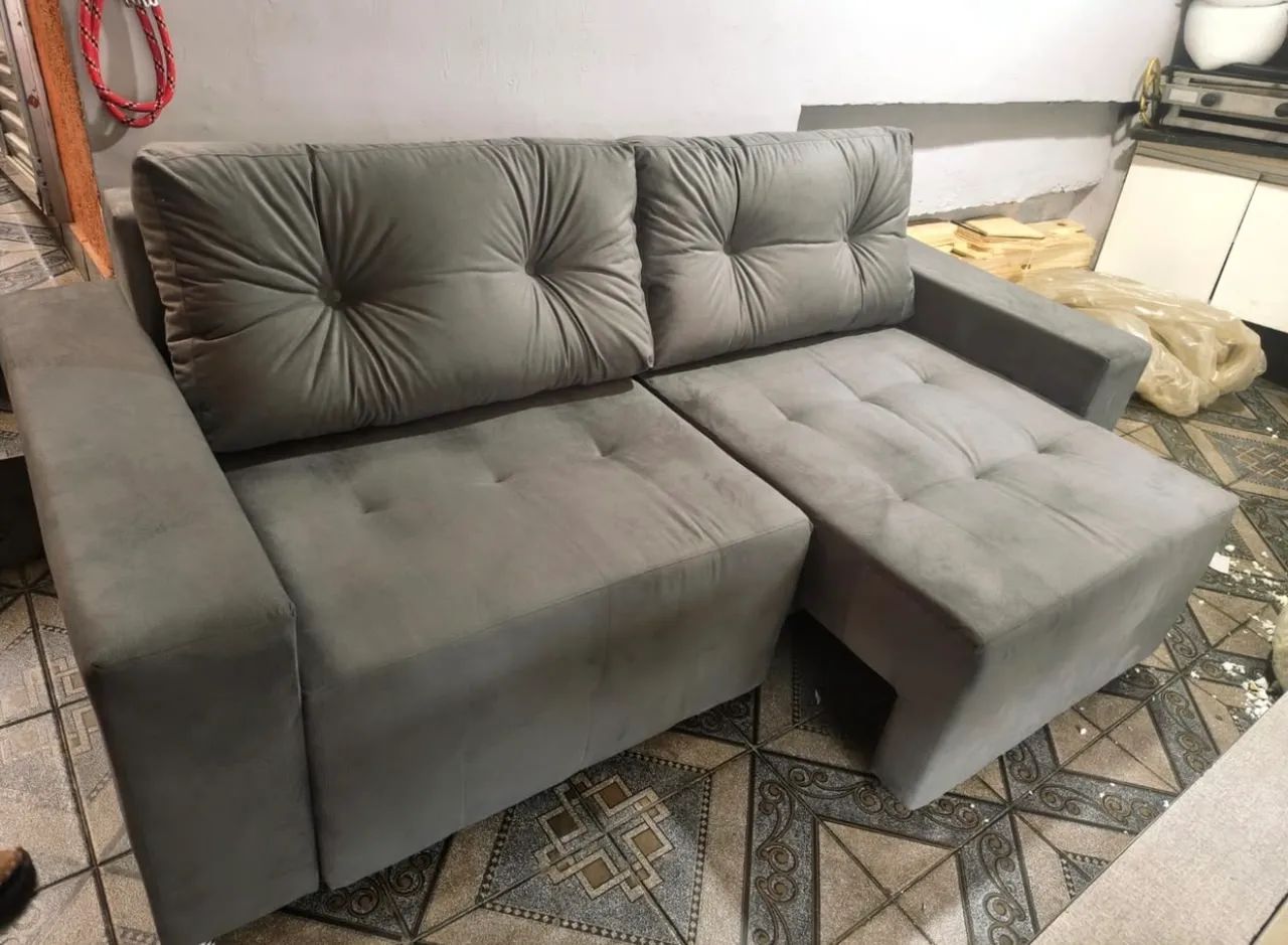 Sofá retrátil cinza- Novo  - Foto 3