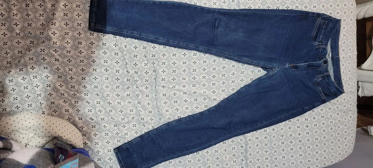 calça jeans calvin klein azul 42 - Foto 3