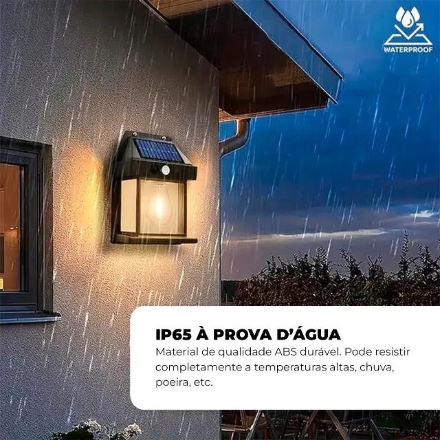 Luminária Solar Com Sensor de Presença Automático Luz Led - Foto 3