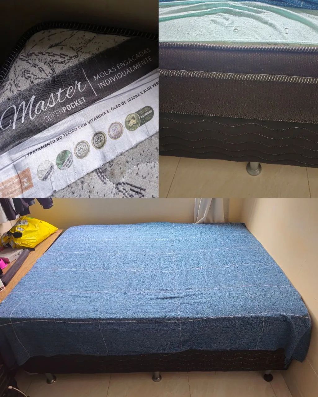 Cama box + colchão Ortobom Queen