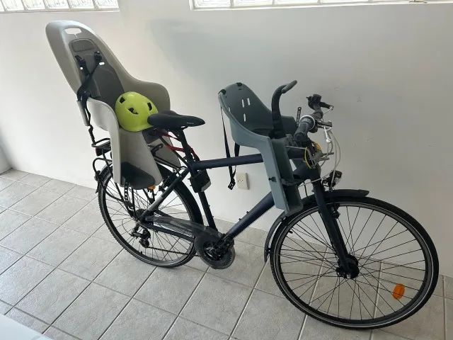 Bicicleta urbana completa +  2 cadeirinhas infantil + 1 capacete kid *)
