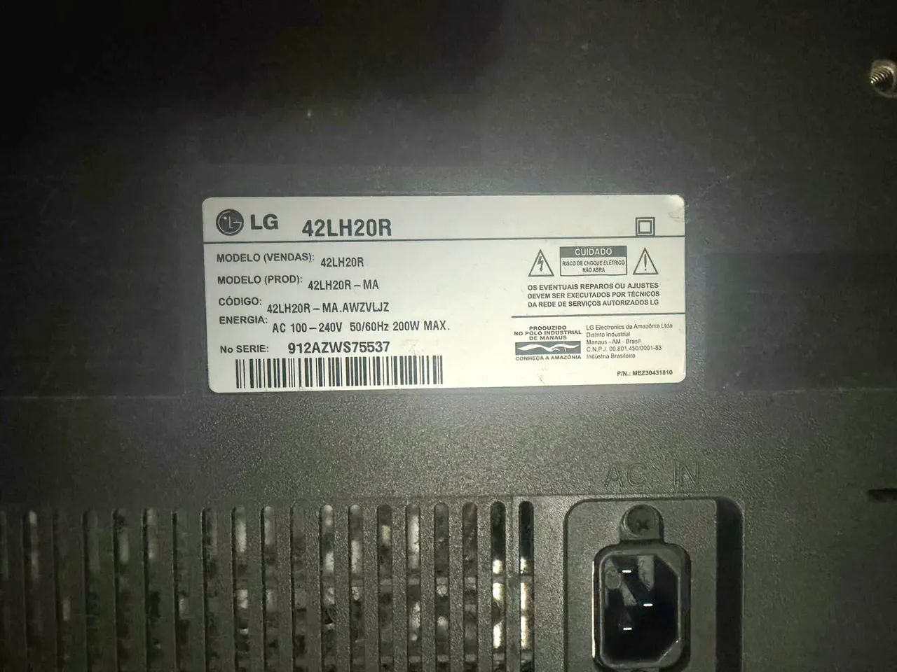 TV LG 42LH30FR bem conservada  - Foto 4